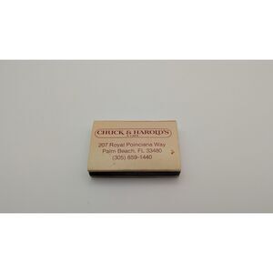Vintage Chuck and Harold's Cafe Matchbox